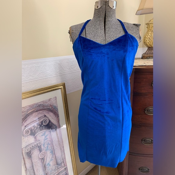Avon Fashions Sleeveless Blue Velvet Dress w/ Matching Bolero Jacket Size 6 - Picture 13 of 15